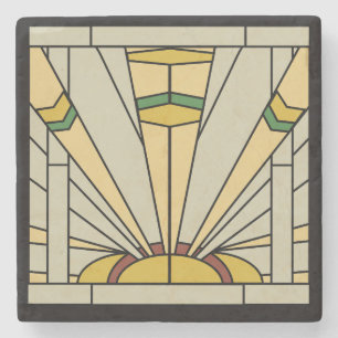 Art Deco Sunshine Stenen Onderzetter