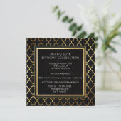 Art Deco Suprise Birthday Party Black Golden Folie Kaart (Staand voorkant)