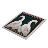 Art Deco Swan Floral Wall Decor Art Nouveau Tegeltje (Zijkant)