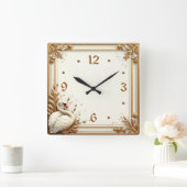 Art Deco Swan Vierkante Klok (Huis)