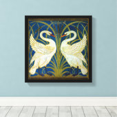 Art Deco Swans Canvas Afdruk (Insitu (Houten vloer))