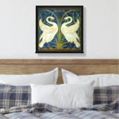Art Deco Swans Canvas Afdruk (Insitu (Slaapkamer))