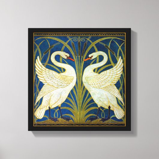 Art Deco Swans Canvas Afdruk (Voorkant)
