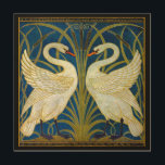 Art Deco Swans Hout Afdruk<br><div class="desc">Kunstdezwans in riet en water.</div>