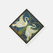 Art Deco Swans Muismat Servet (Hoek)