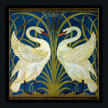 Art Deco Swans Poster<br><div class="desc">Kunstdezwans in riet en water.</div>