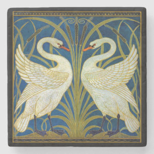 Art Deco Swans Stenen Onderzetter