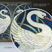 Art Deco Swans Wall Decor Art Nouveau Swan Tegeltje
