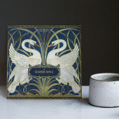 Art Deco Swans Wall Decor Art Nouveau Swan Tegeltje