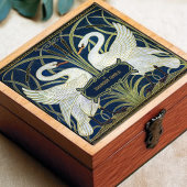 Art Deco Swans Wall Decor Art Nouveau Swan Tegeltje