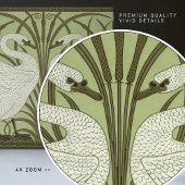 Art Deco Swans Wall Decor Art Nouveau Swan Tegeltje