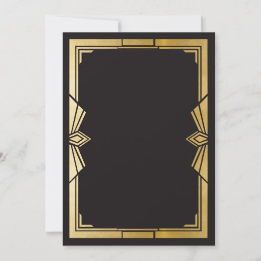 Art Deco Sweet 16 Party Gatsby Black Invite 1920 Kaart (Achterkant)