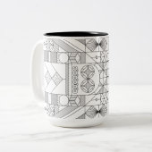 Art Deco Symmetry Line Art Pattern Mok (Voorkant links)