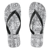 Art Deco Symmetry Line Art Pattern-Teenslippers Teenslippers (Voetbed)