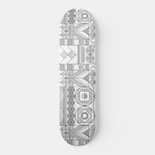 Art Deco Symmetry Line Pattern Skateboard (Voorkant)