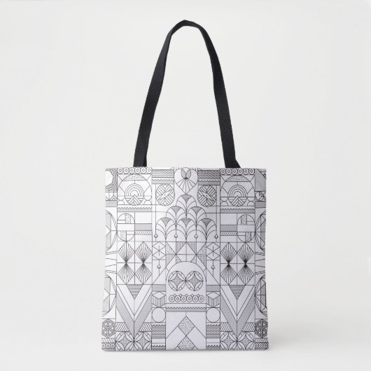 Art Deco Symmetry Lines Canvas tas (Voorkant)