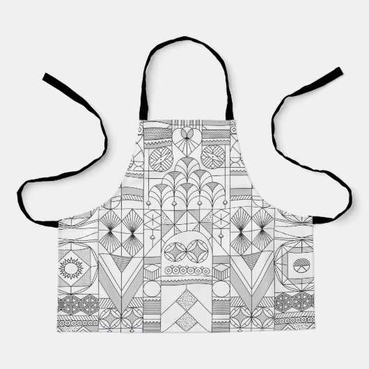 Art Deco Symmetry Lines Schort (Voorkant)