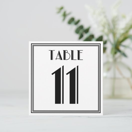 Art Deco-tabel nummer 11 Kaart (Staand voorkant)