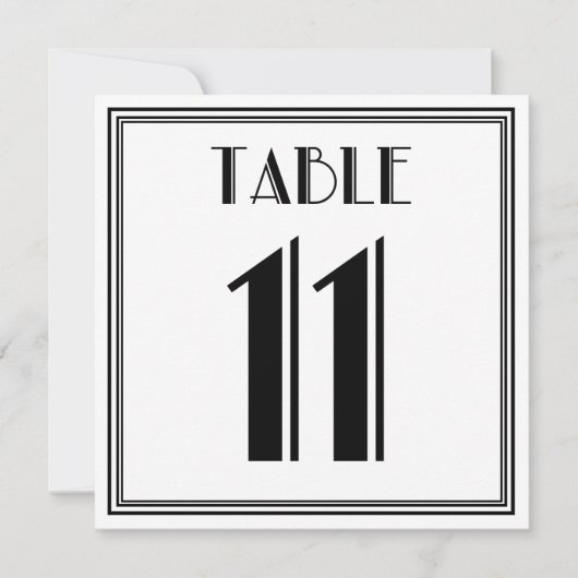 Art Deco-tabel nummer 11 Kaart (Voorkant)