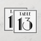 Art Deco-tabel nummer 13 Kaart (Voorkant / Achterkant)