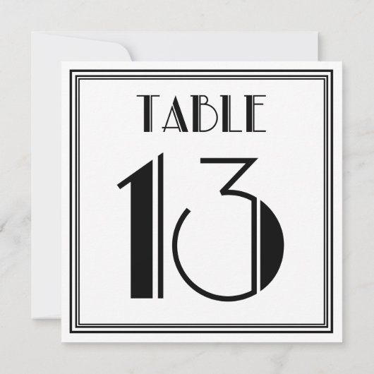 Art Deco-tabel nummer 13 Kaart (Achterkant)