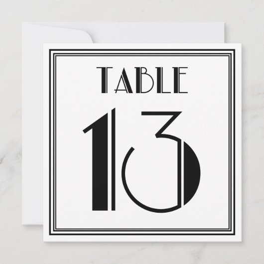 Art Deco-tabel nummer 13 Kaart (Voorkant)