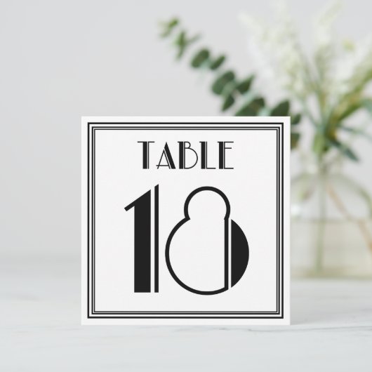 Art Deco-tabel nummer 18 Kaart (Staand voorkant)