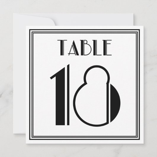 Art Deco-tabel nummer 18 Kaart (Voorkant)