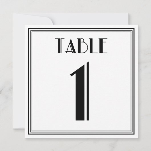 Art Deco-tabel nummer 1 Kaart (Achterkant)