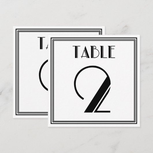 Art Deco-tabel nummer 2 Kaart (Voorkant / Achterkant)