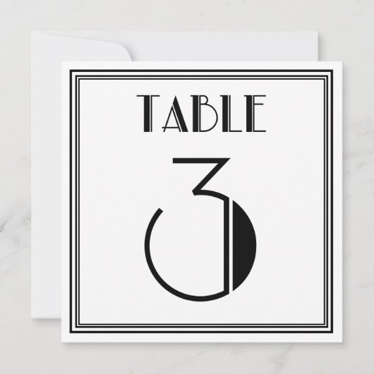 Art Deco-tabel nummer 3 Kaart (Achterkant)