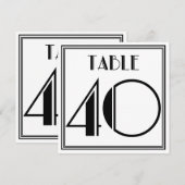 Art Deco-tabel nummer 40 Kaart (Voorkant / Achterkant)