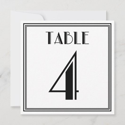 Art Deco-tabel nummer 4 Kaart (Voorkant)