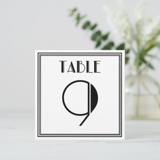 Art Deco-tabel nummer 9 Kaart (Staand voorkant)