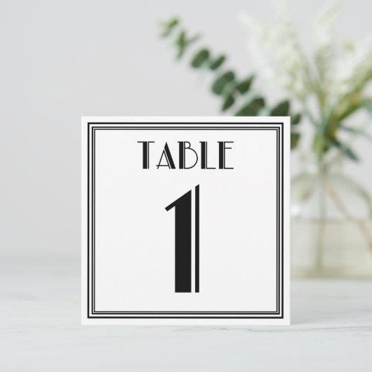 Art Deco Tafel Nummer 1 Kaart (Staand voorkant)