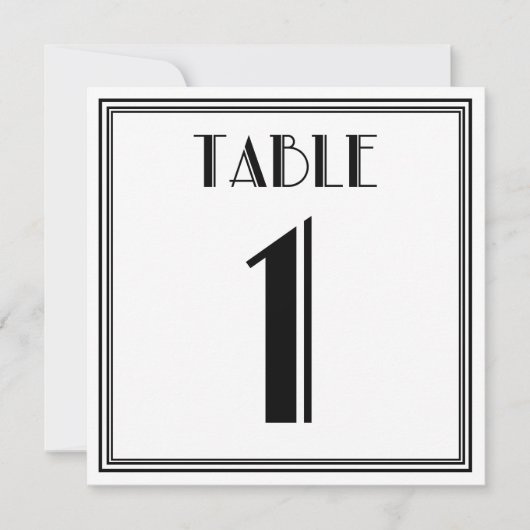 Art Deco Tafel Nummer 1 Kaart (Voorkant)