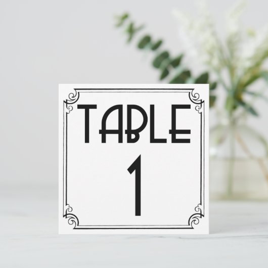 Art Deco Tafel Nummer 1 Kaart (Staand voorkant)