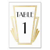 Art Deco Tafel Nummer 20s Goud Wit Huwelijk Kaart (Voorkant)
