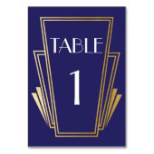 Art Deco Tafel Nummer 20s Gouden Marine Huwelijk Kaart (Achterkant)