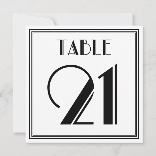 Art Deco Tafel Nummer 21 Kaart (Voorkant)