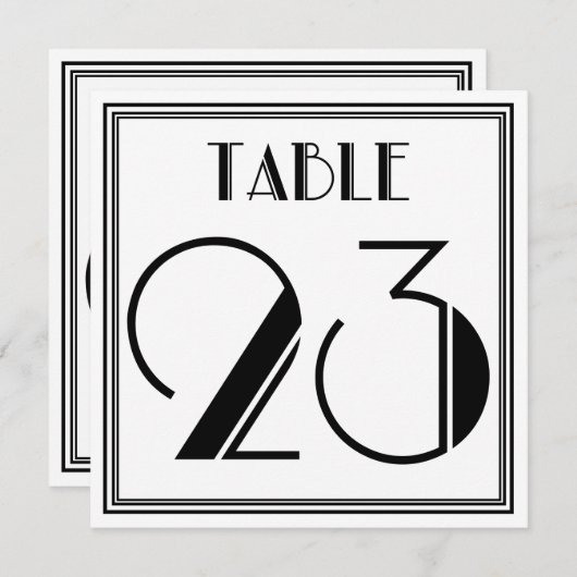 Art Deco Tafel Nummer 23 Kaart (Voorkant / Achterkant)