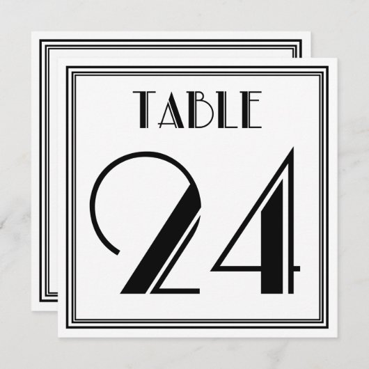 Art Deco Tafel Nummer 24 Kaart (Voorkant / Achterkant)