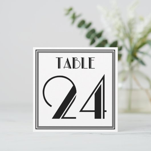 Art Deco Tafel Nummer 24 Kaart (Staand voorkant)