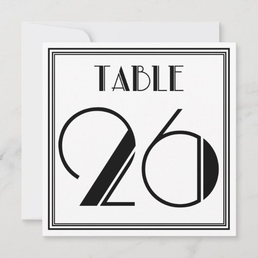 Art Deco Tafel Nummer 26 Kaart (Voorkant)