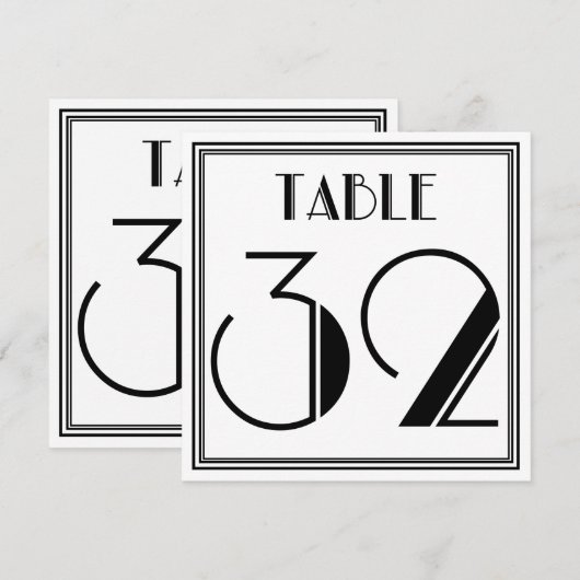 Art Deco Tafel Nummer 32 Kaart (Voorkant / Achterkant)