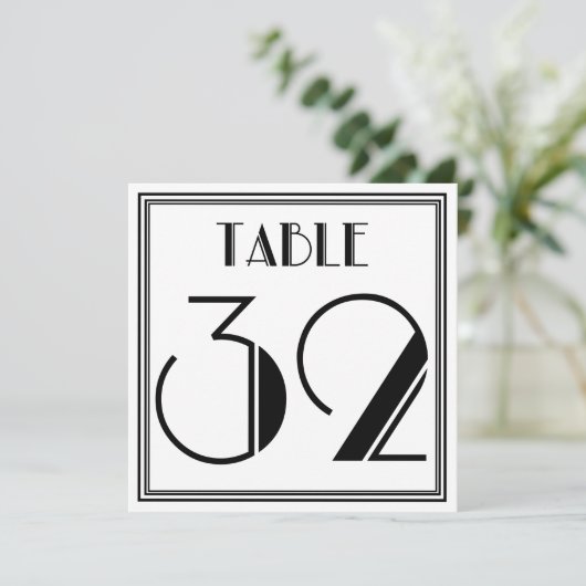 Art Deco Tafel Nummer 32 Kaart (Staand voorkant)