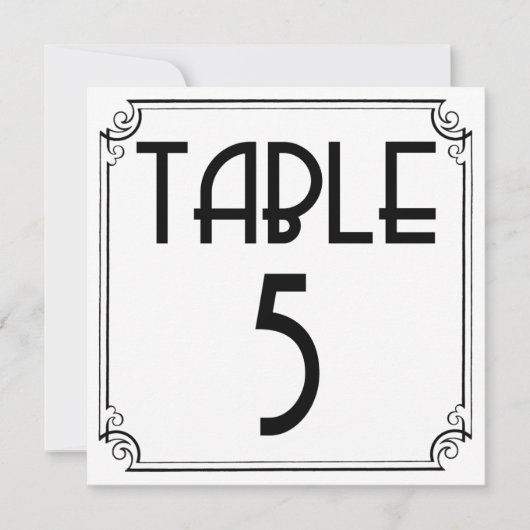 Art Deco Tafel Nummer 5 Kaart (Voorkant)