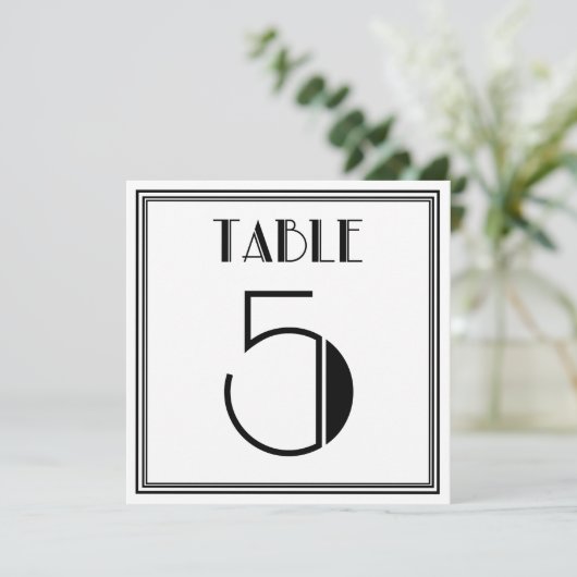 Art Deco Tafel Nummer 5 Kaart (Staand voorkant)