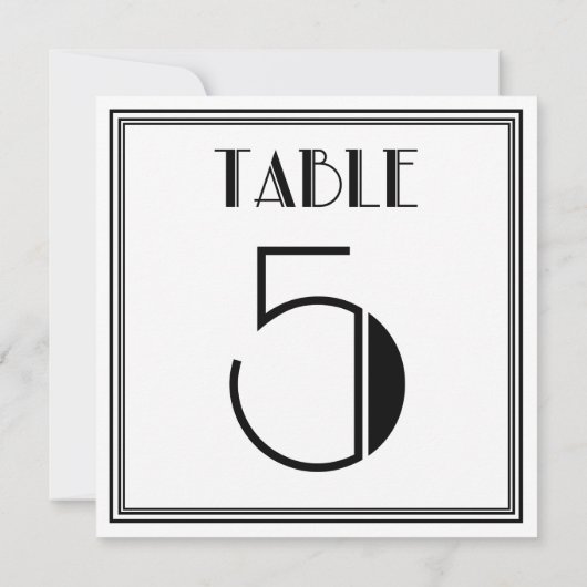 Art Deco Tafel Nummer 5 Kaart (Achterkant)