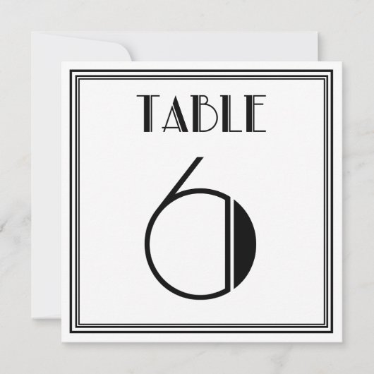 Art Deco Tafel Nummer 6 Kaart (Voorkant)